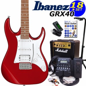 Ibanez アイバニーズ GRX40 CA エレキギター マーシャルアンプ付 初心者セット18点 ZOOM G1XFour付き【エレキギター初心者】