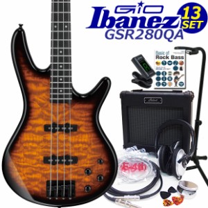 Gio Ibanez GSR280QA-TYS アイバニーズ 4弦エレキベース 入門13点セット【ベース初心者】