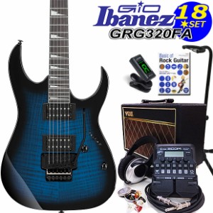 Gio Ibanez アイバニーズ GRG320FA TBS エレキギター初心者セット18点 VOXアンプ ZOOM G1Four付き【エレキギター初心者】