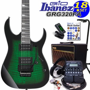 Gio Ibanez アイバニーズ GRG320FA TEB エレキギター初心者セット18点 VOXアンプ ZOOM G1Four付き【エレキギター初心者】