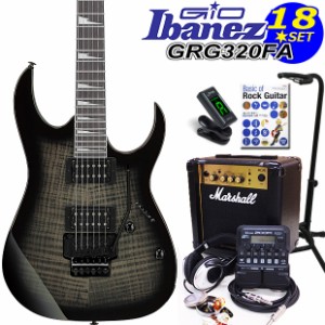 Gio Ibanez アイバニーズ GRG320FA TKS エレキギター 初心者セット 18点 マーシャルアンプ ZOOM G1Four付き【エレキギター初心者】