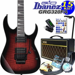 Gio Ibanez アイバニーズ GRG320FA TRB エレキギター 初心者セット 15点 VOXアンプ付き【エレキギター初心者】