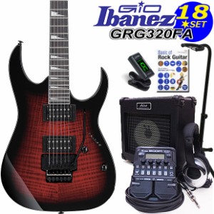 Gio Ibanez アイバニーズ GRG320FA TRB エレキギター初心者セット ZOOM G1Four付き18点セット 【エレキギター初心者】