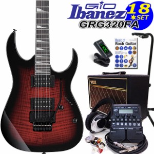 Gio Ibanez アイバニーズ GRG320FA TRB エレキギター初心者セット18点 VOXアンプ ZOOM G1Four付き【エレキギター初心者】