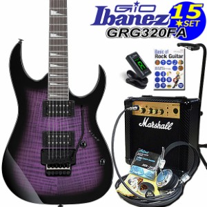 Gio Ibanez アイバニーズ GRG320FA TVT エレキギター 初心者セット15点 マーシャルアンプ付き【エレキギター初心者】