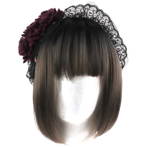 送料無料 カチューシャ バラ 薔薇 花 コスプレ ハロウィン ヘアアクセサリー 仮装 ヘッドドレス レース ロリータ ゴシック