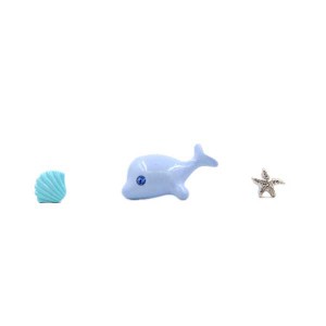 送料無料 イルカ 貝 ヒトデ セットピアス シェル 海豚 海 動物 ピアス カワイイ