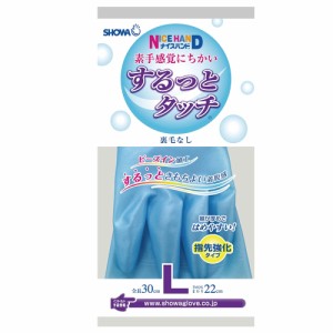 ショーワグローブ ナイスハンド するっとタッチ 裏毛なし L ブルー NHST-LB 1袋 送料無料