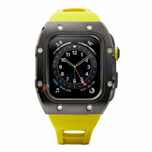 適用 Apple Watch 44mm ステンレスシェル けい素テープ 一体型 リフォーム 高級品 交換用バンド