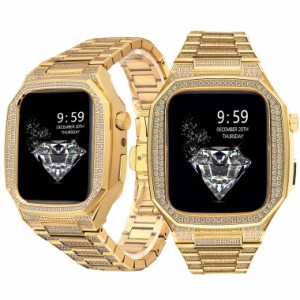送料無料 Apple Watchバンド Apple Watchの改造 オールダイヤモンドモザイク ひょうかく バンド本 一体型 ステンレス316 L材質 ハイエン