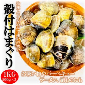 kakiya  殻付はまぐり L サイズ １kg (500g×2PC) ガリバタ付き！ 1kgで22〜30個入ってます！ 砂抜き済 冷凍で使いやすくて便利 冷凍蛤 