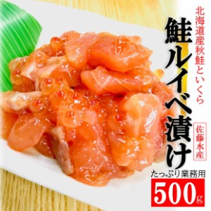 kakiya 佐藤水産 鮭ルイベ 漬け (500g/PC) 北海道産 秋鮭 鮭醤油 いくら イクラ 鮭 刺身