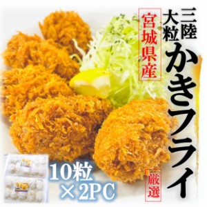 カキフライ 大粒 750g/20粒 ( 10粒× 2パック 入) 宮城産 三陸 牡蠣 かき ( 冷凍 / サクサク / ジューシー ) 特大 牡蠣フライ かきフライ