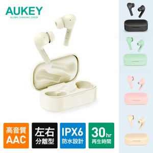 AUKEY（オーキー ）EP-T21S Bluetooth 5.0 ワイヤレスイヤホン ブラック/ホワイト/ピンク/ベージュ/グリーン iPhone Android  ヘッドセッ