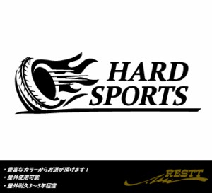 ハードスポーツ　タイヤ　イラスト　ロゴ　中サイズ　カッティングステッカー