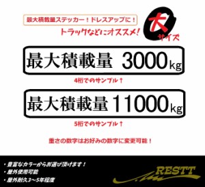 最大積載量　ロゴ　日本語　特大サイズ　カッティングステッカー