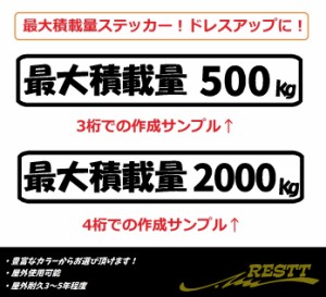 最大積載量　ロゴ　大サイズ　日本語　ver.6　カッティングステッカー