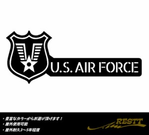 U.S.AIR FORCE　エアフォース　ロゴ　イラスト　中サイズ　カッティングステッカー