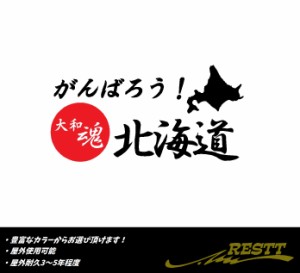 がんばろう　北海道　ロゴ　カッティングステッカー　大サイズ　2色デザイン