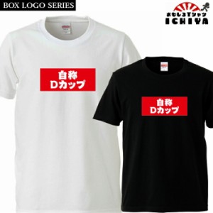 おもしろtシャツ BOXロゴシリーズ 自称Dカップ 男女兼用  ネタＴ プレゼント 宴会衣装