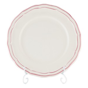 ジアン フィレ ローズ 大皿 26cm ピンク リム ディナー ワンプレート 食器 白地
