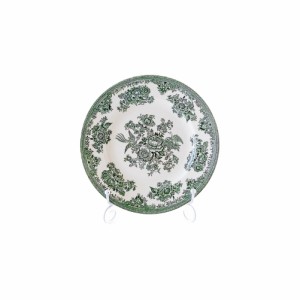 バーレイ グリーン アジアティックフェザンツ 中皿 小 リム 17.5cm 緑 取り皿 ケーキプレート 食器
