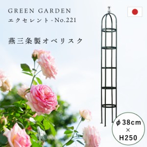 バラ用 オベリスク  アイアン エクセレント No.221 φ38×高さ250cm 日本製 つるバラ 支柱 薔薇 庭 ガーデニング 誘引 GREENGARDEN グリ