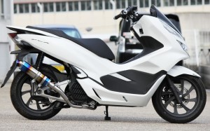 HMS ホンダ PCX125/PCX150 (JF81/KF30) バイクマフラー SSB ステンレス ブルーカラー マフラー