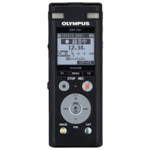 OM SYSTEM/オリンパス OLYMPUS ICレコーダー VoiceTrek DM-750 BLK 内蔵メモリー4GB MicroSD (議事録、会議/証拠録音、取材、インタビュ