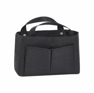 バッグインバッグ 大容量 収納 ポケット 手提げ メイクポーチ マルチポーチ 高品質 シンプル ブラック 黒