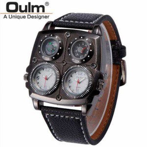 送料無料 4フェイス腕時計 ファッション男性 メンズウォッチ メンズ ウォッチ 腕時計 アナログ カジュアル ビッグフェイス仕様 デザイン