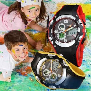 送料無料 腕時計 LED アナログ デジタル ファッション メンズ キッズ レディース 子供 カジュアル 時計 腕時計 ウォッチ カラーウォッチ