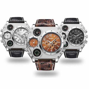 送料無料 4フェイス腕時計 ファッション男性 メンズウォッチ メンズ ウォッチ 腕時計 アナログ カジュアル ビッグフェイス仕様 デザイン
