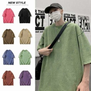 ビッグtシャツ トップス 半袖tシャツ メンズ 夏服 大きいサイズ カジュアル ゆったり シンプル オシャレ 涼しい 軽い 柔らかい 快適 クル