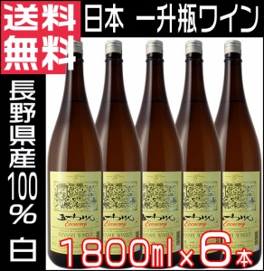 五一ワイン 一升瓶ワイン 白 やや甘口 エコノミー Economy 1800ml ×6本 長野県 国産ワイン 送料無料 沖縄 離島除く