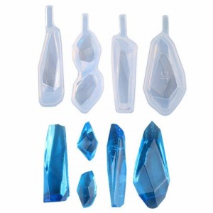 UVレジン型 シリコンモールド 宝石 水晶 ジュエリー型 キット 4種セット