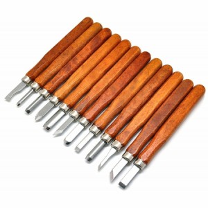 ウッド 彫刻刀 専用 DIY工具 ノミ 収納ケース入り 12本 セット 木彫り 木工道具