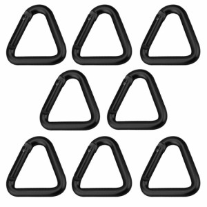 カラビナ 三角型 アルミ製 8個セット 自動ロック アウトドア用品 登山用品 キャンプ用品