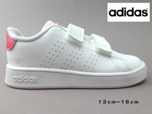 adidas アディダス アドバン コートI EF0300 ADVANCOURT I ホワイト/ピンク  ベビー キッズ スニーカー 紐無し マジック  ファーストシュ