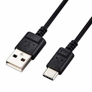 エレコム スマホ用 極細 USB Type-C ケーブル スリム USB(A-C) タイプC 極細 1.0m ブラック┃MPA-ACX10BK