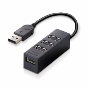 機能主義USBハブ 短ケーブル 4ポート USBHUB2.0 バスパワー 4ポート 10cm ブラック┃U2H-TZ426BXBK