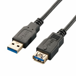 エレコム USB延長ケーブル USB3.0 極細 (A-A) 2m ブラック 2.0m┃USB3-EX20BK