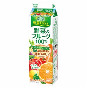 雪印　農協 野菜Days 野菜＆フルーツ100％　1000ｍｌ×6個【冷蔵】