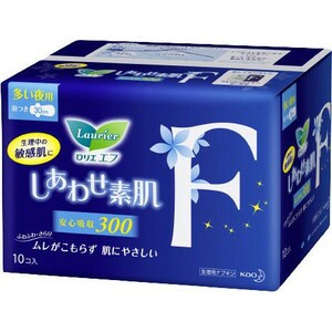 花王　ロリエエフしあわせ素肌　多い日夜用羽つき10枚入りＸ18個　まとめ買特価 【送料無料】