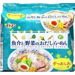 イトメン　魚介と野菜のおだしらーめん　かつおしお味（即席袋めん5食入り) ×6個×2セット