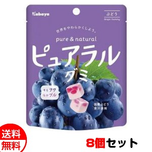 カバヤ ピュアラルグミ ぶどう味 58g×8個セット 送料無料 メール便 お菓子 おやつ メール便 お中元 御中元 父の日 プレゼント