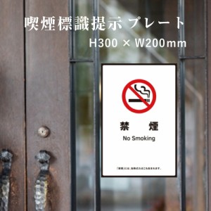 禁煙 喫煙設備 標識提示 プレート H300×W200mm 受動喫煙対策 副流煙対策 屋外店舗標識や室内掲示にも kin-15