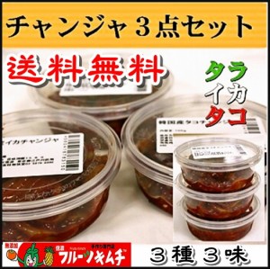 チャンジャセット 200ｇ×３個 （たこ　いか　たら）３種３味　（送料無料）手作りキムチ専門店 オプションで追加注文がお買い得　３種類