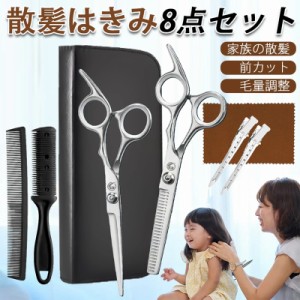 散髪用ハサミ 髪切りセット すきバサミ ヘアカット 安全なデザイン 握りやすい 収納ケース付き 持ち運び便利 使いやすい プロ仕様 家庭用