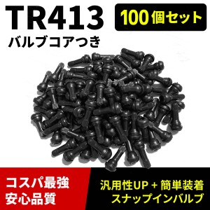 TR413 タイヤ エアバルブ ゴムバルブ　バルブコア キャップ付き チュ-ブレス 100個セット 即納・即日発送 ポイント消化